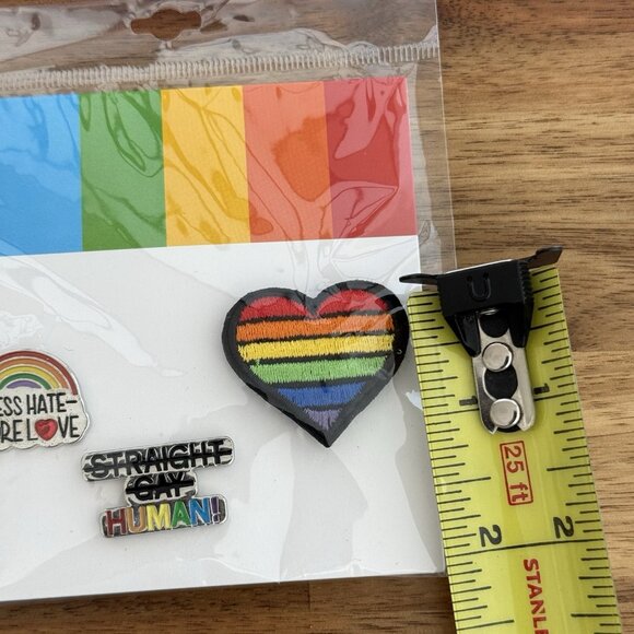 Set Of 3 Pride Pins LGBTQ LGBT Rainbow Progress Flag Enamel Pin Button - Picture 6 of 8